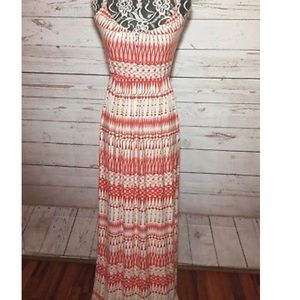 Anthropologie Deletta orange/red maxi